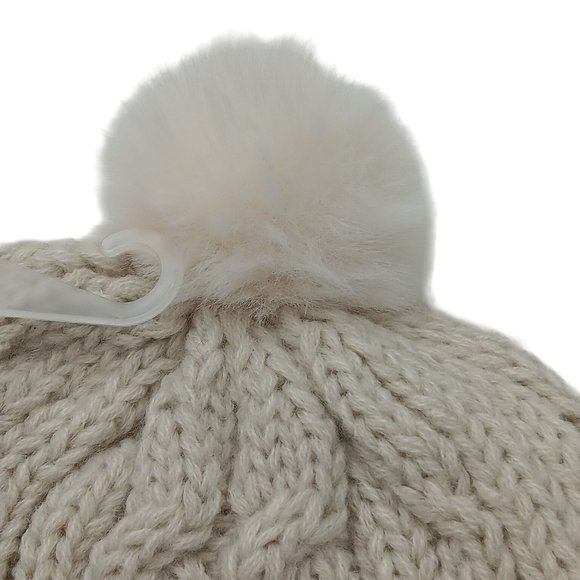 BOOTS&BARKLEY CREAM POM HAT WITH UNDER CHIN STRAP - Picture 3 of 9